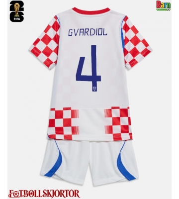 Kroatien Josko Gvardiol #4 Hemmakläder Barn VM 2026 Kortärmad (+ Korta byxor)
